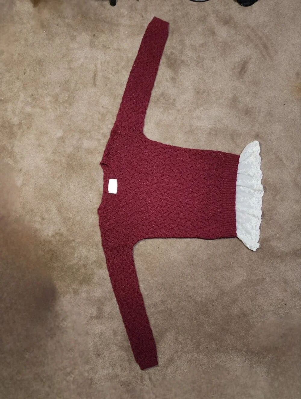 Justice Kids Marron Knitted Long Sleeve Shirt Sz 7/12
